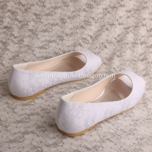 Ladies Peep Toe Flat Shoes for Bridal